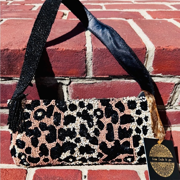 Viral Beaded Leopard Shoulder Bag – Glam Statement Purse - Picture 12 of 12